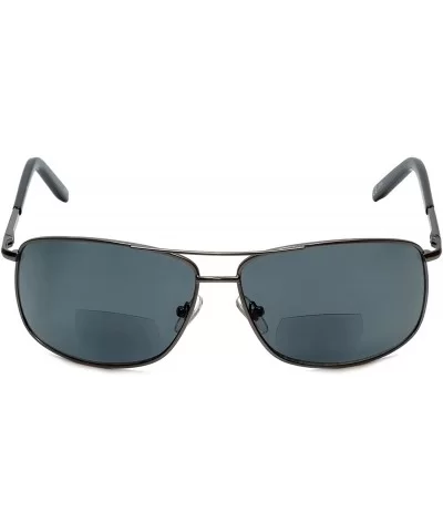 Designer Bi-Focal Reading Sunglasses Jordan - Gunmetal - CF187Y4ZGA6 $18.53 Aviator