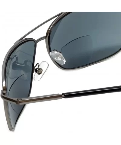 Designer Bi-Focal Reading Sunglasses Jordan - Gunmetal - CF187Y4ZGA6 $18.53 Aviator