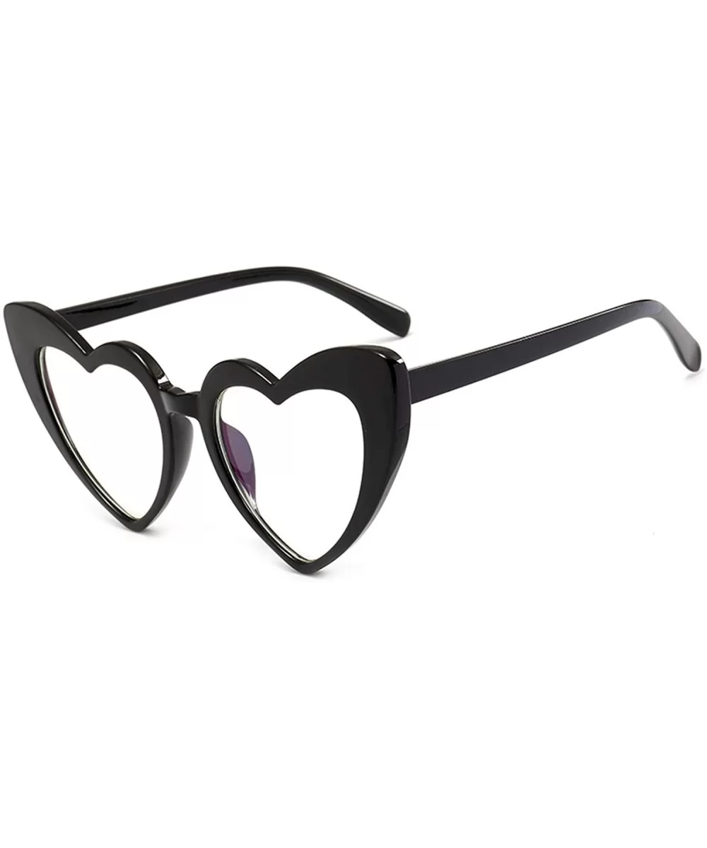 Heart Sunglasses Women brand designer Cat Eye Sun Glasses Retro Love Heart Shaped Glasses - Clear - CE18W5ELW2Y $18.66 Oversized