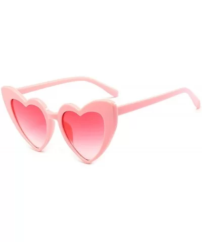 Heart Sunglasses Women brand designer Cat Eye Sun Glasses Retro Love Heart Shaped Glasses - Clear - CE18W5ELW2Y $18.66 Oversized