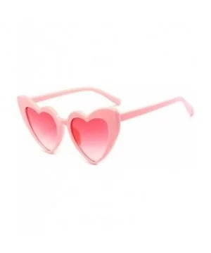 Heart Sunglasses Women brand designer Cat Eye Sun Glasses Retro Love Heart Shaped Glasses - Clear - CE18W5ELW2Y $18.66 Oversized