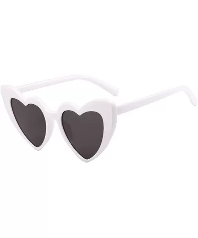 Heart Sunglasses Women brand designer Cat Eye Sun Glasses Retro Love Heart Shaped Glasses - Clear - CE18W5ELW2Y $18.66 Oversized