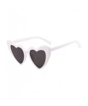 Heart Sunglasses Women brand designer Cat Eye Sun Glasses Retro Love Heart Shaped Glasses - Clear - CE18W5ELW2Y $18.66 Oversized