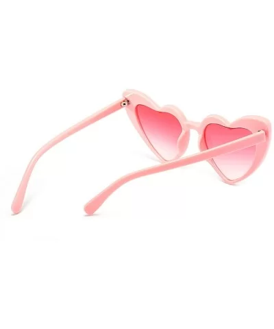 Heart Sunglasses Women brand designer Cat Eye Sun Glasses Retro Love Heart Shaped Glasses - Clear - CE18W5ELW2Y $18.66 Oversized