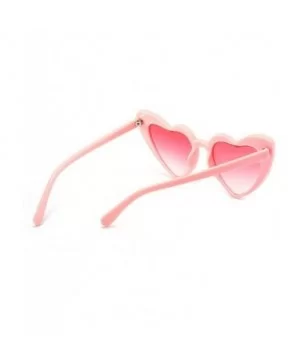 Heart Sunglasses Women brand designer Cat Eye Sun Glasses Retro Love Heart Shaped Glasses - Clear - CE18W5ELW2Y $18.66 Oversized