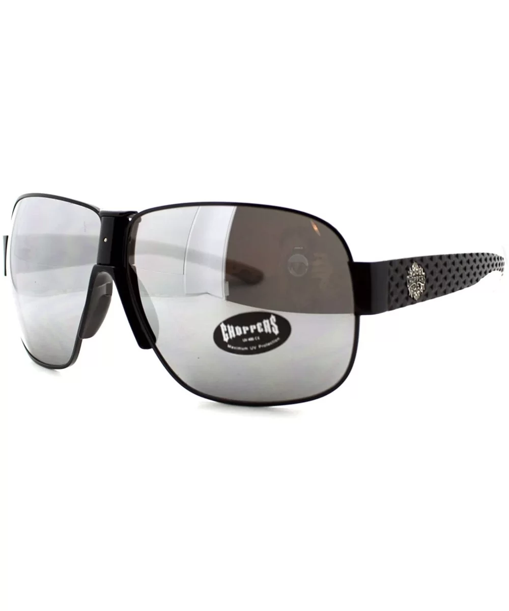 Mens Sunglasses Oversized Fashion Square Frame UV400 - Black Silver - CP18904Q3Q6 $6.24 Square