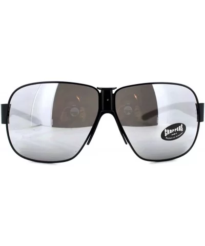 Mens Sunglasses Oversized Fashion Square Frame UV400 - Black Silver - CP18904Q3Q6 $6.24 Square