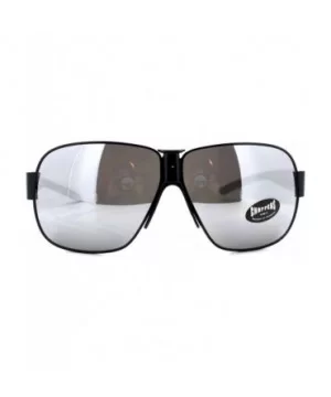 Mens Sunglasses Oversized Fashion Square Frame UV400 - Black Silver - CP18904Q3Q6 $6.24 Square