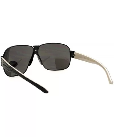 Mens Sunglasses Oversized Fashion Square Frame UV400 - Black Silver - CP18904Q3Q6 $6.24 Square