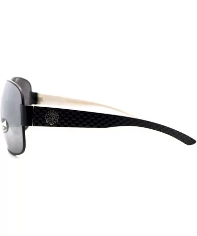 Mens Sunglasses Oversized Fashion Square Frame UV400 - Black Silver - CP18904Q3Q6 $6.24 Square