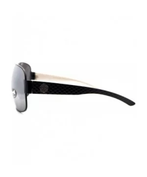 Mens Sunglasses Oversized Fashion Square Frame UV400 - Black Silver - CP18904Q3Q6 $6.24 Square