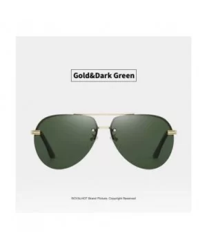 Mens Aviator Sunglasses Polarized Alloy Frame for Driving Fishing Golf UV 400 Protection - Gold Dark Green - CK18AYLR6ET $13....