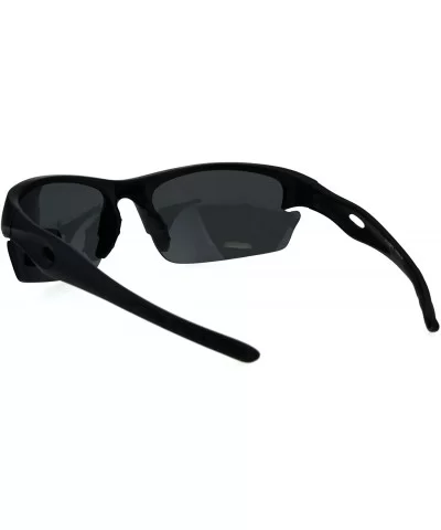 Polarized Antiglare Mens Baseball Half Rim Sport Light Weight Sunglasses - Matte Black - CN18GIYGOAT $9.35 Sport