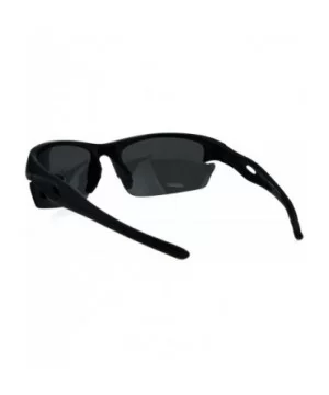 Polarized Antiglare Mens Baseball Half Rim Sport Light Weight Sunglasses - Matte Black - CN18GIYGOAT $9.35 Sport