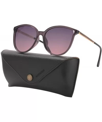 Oversized Polarized Sunglasses for Women-Cateye Plastic Frame UV400 Protection with Sunglasses Case U299 - Pur_p - C818Q7QIL2...