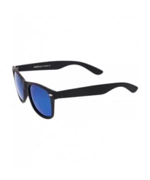 Matte Finish Reflective Color Mirror Lens Large Square Horn Rimmed Sunglasses 55mm - C312N4WWYHL $8.42 Aviator