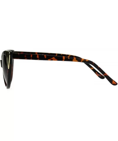 Womens Goth Metal Horn Cat Eye Mod Diva Sunglasses - Tortoise Brown - CD189LIX7X3 $10.73 Oval