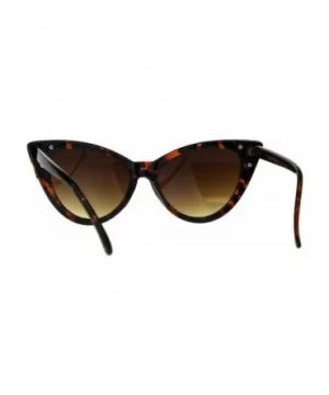 Womens Goth Metal Horn Cat Eye Mod Diva Sunglasses - Tortoise Brown - CD189LIX7X3 $10.73 Oval