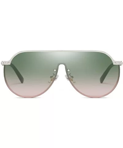 Oversized Polarized Shield Sunglasses Lens For Men Women Polarized Driving - A - CZ199OI523L $4.07 Aviator