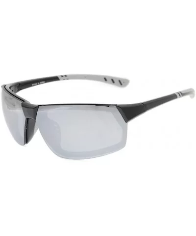 Polycarbonate Polarized TR90 Unbreakable Sport Sunglasses - Black/Silver Mirror - CB12O6E4U5F $13.15 Sport