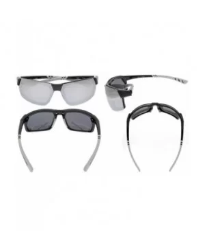 Polycarbonate Polarized TR90 Unbreakable Sport Sunglasses - Black/Silver Mirror - CB12O6E4U5F $13.15 Sport