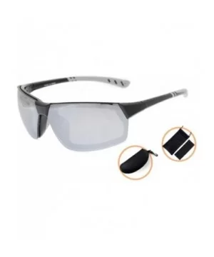 Polycarbonate Polarized TR90 Unbreakable Sport Sunglasses - Black/Silver Mirror - CB12O6E4U5F $13.15 Sport