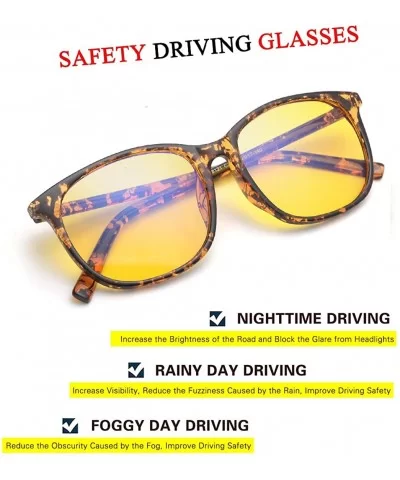 HD Night Driving Glasses for Men Women Anti-glare Safety Glasses- Perfect for Any Weather - Leopard - CG180L9K4CX $23.35 Rect...