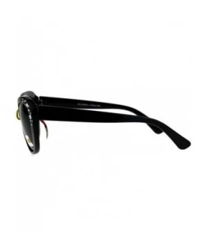 Antiglare Polarized Rhinestone Bling Thick Plastic Cat Eye Diva Sunglasses - All Black - CD183SEZHML $10.61 Cat Eye