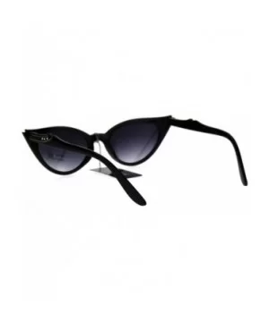 Womens Rhinestone Nouveau Goth Cat Eye Small Snug Plastic Sunglasses - Black Smoke - C81862ZHUG5 $12.14 Cat Eye