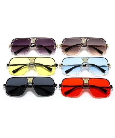 2019 New Oversize Metal Square Sunglasses Women Fashion Men Pilot Sun Glasses Retro Outdoor Driving Glasses - CW19349A3RA $13...