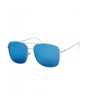 Vintage Stylish Boxed Frame Aviator Sunglasses Summer Edition - Blue - CF18U85HW0O $6.30 Square