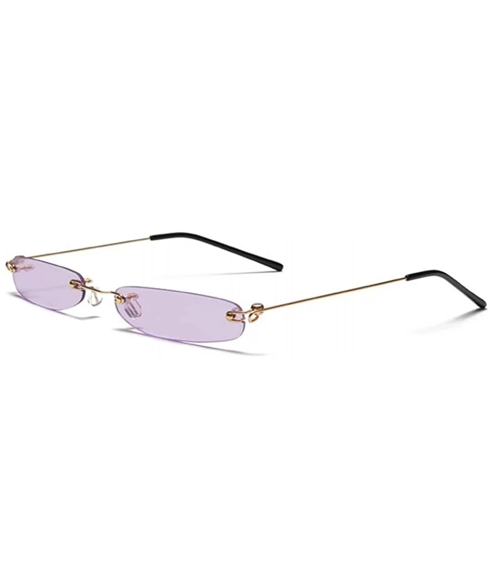 YUMIAOGLS Retro Small Square Frameless Sunglasses for Women/Men Metal Legs UV400 - C2 - CC19054X4ZO $5.59 Rimless