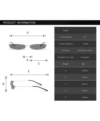 YUMIAOGLS Retro Small Square Frameless Sunglasses for Women/Men Metal Legs UV400 - C2 - CC19054X4ZO $5.59 Rimless