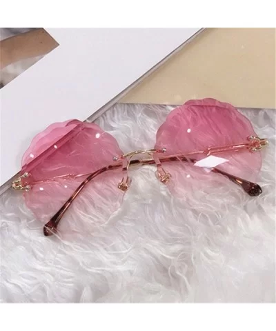 RimlRound Sunglasses Women Flower Gradient Sun Glasses Female Metal Frame Shades Eyewear UV400 - Pink Blue - C61985CUIG9 $11....