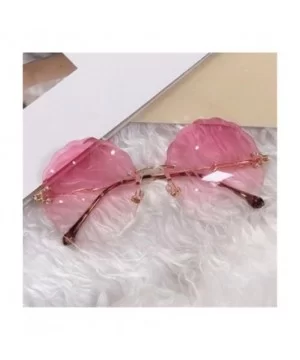 RimlRound Sunglasses Women Flower Gradient Sun Glasses Female Metal Frame Shades Eyewear UV400 - Pink Blue - C61985CUIG9 $11....