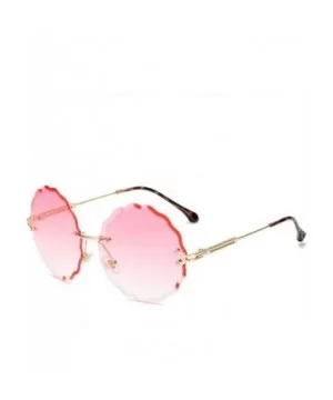 RimlRound Sunglasses Women Flower Gradient Sun Glasses Female Metal Frame Shades Eyewear UV400 - Pink Blue - C61985CUIG9 $11....