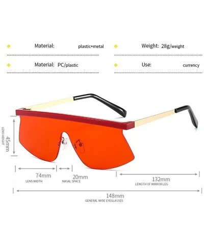 Mens Goggle Rimless Oversized Sunglasses Women Fashion Shades UV400 Vintage One-piece Flat Top Sun Glasses - Grey - CI192YW05...