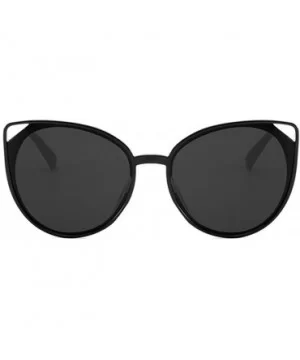 Women Sunglasses Retro Bright Black Grey Drive Holiday Oval Non-Polarized UV400 - Bright Black Grey - C918RLXHXG9 $6.76 Oval