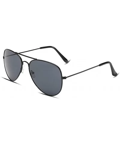 Mens Polarized Full Mirrored Aviator Sunglasses - Gray1 - CZ182K8EDS6 $5.30 Round