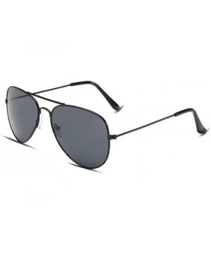 Mens Polarized Full Mirrored Aviator Sunglasses - Gray1 - CZ182K8EDS6 $5.30 Round