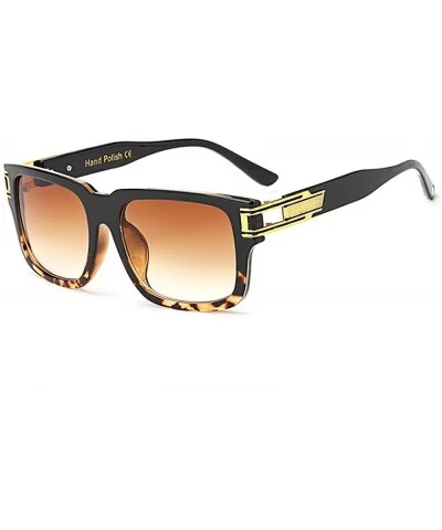 Sunglasses 2018 New Oversize Big Square Women Men Gradient Lens - Black Leopard - CC18E8U6UEG $9.90 Oversized