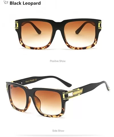 Sunglasses 2018 New Oversize Big Square Women Men Gradient Lens - Black Leopard - CC18E8U6UEG $9.90 Oversized