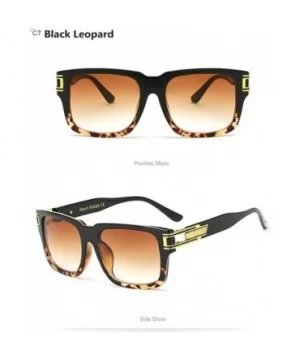 Sunglasses 2018 New Oversize Big Square Women Men Gradient Lens - Black Leopard - CC18E8U6UEG $9.90 Oversized