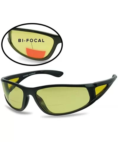 Driving Bifocal Polycarbonate Reading Sunglasses - Shiny Black - Yellow - C518WA37CK0 $15.09 Sport