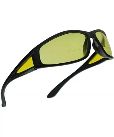 Driving Bifocal Polycarbonate Reading Sunglasses - Shiny Black - Yellow - C518WA37CK0 $15.09 Sport