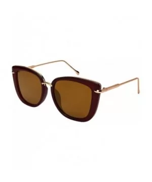 Chic Cat Eye Sunglasses with Flat Colored Mirror Lenses 3310-FLREV - Jelly Red - C3183XESSED $6.39 Square