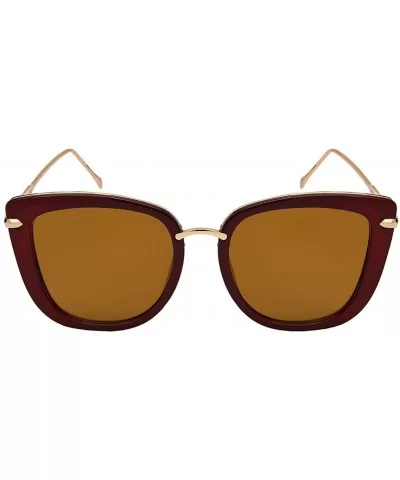 Chic Cat Eye Sunglasses with Flat Colored Mirror Lenses 3310-FLREV - Jelly Red - C3183XESSED $6.39 Square