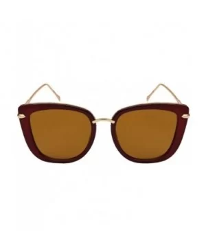 Chic Cat Eye Sunglasses with Flat Colored Mirror Lenses 3310-FLREV - Jelly Red - C3183XESSED $6.39 Square