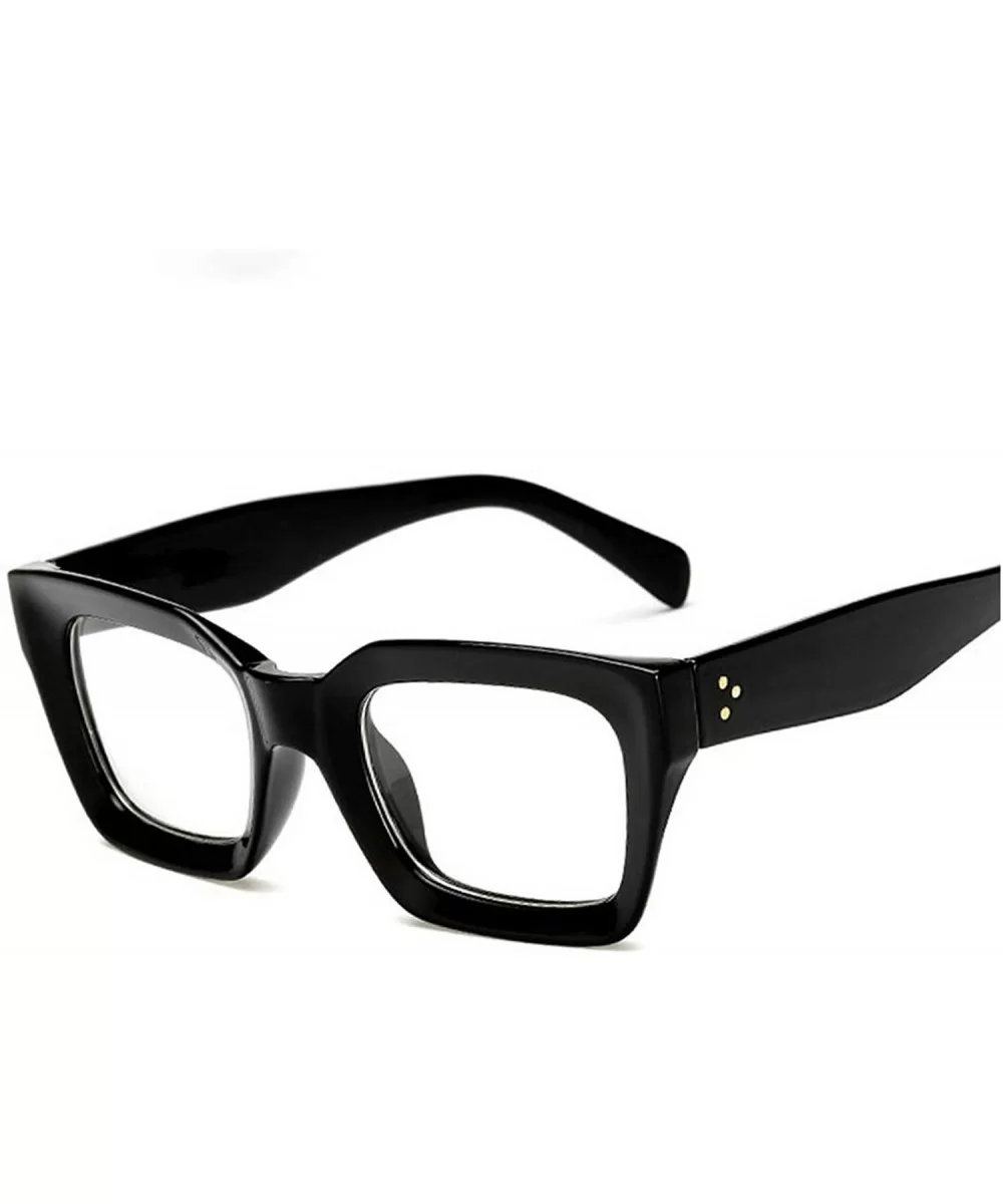 Square Glasses Frames Men Women Rivet Optical Sunglasses - Black Clear - C8193S8UUGD $21.32 Square