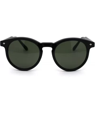 Mod Round Thick Plastic Keyhole Horn Rim Sunglasses - Black Green - CM18ZDWML9G $8.05 Round